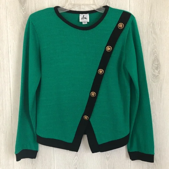 Ami Vintage Green & Black Sweater - Picture 2 of 8